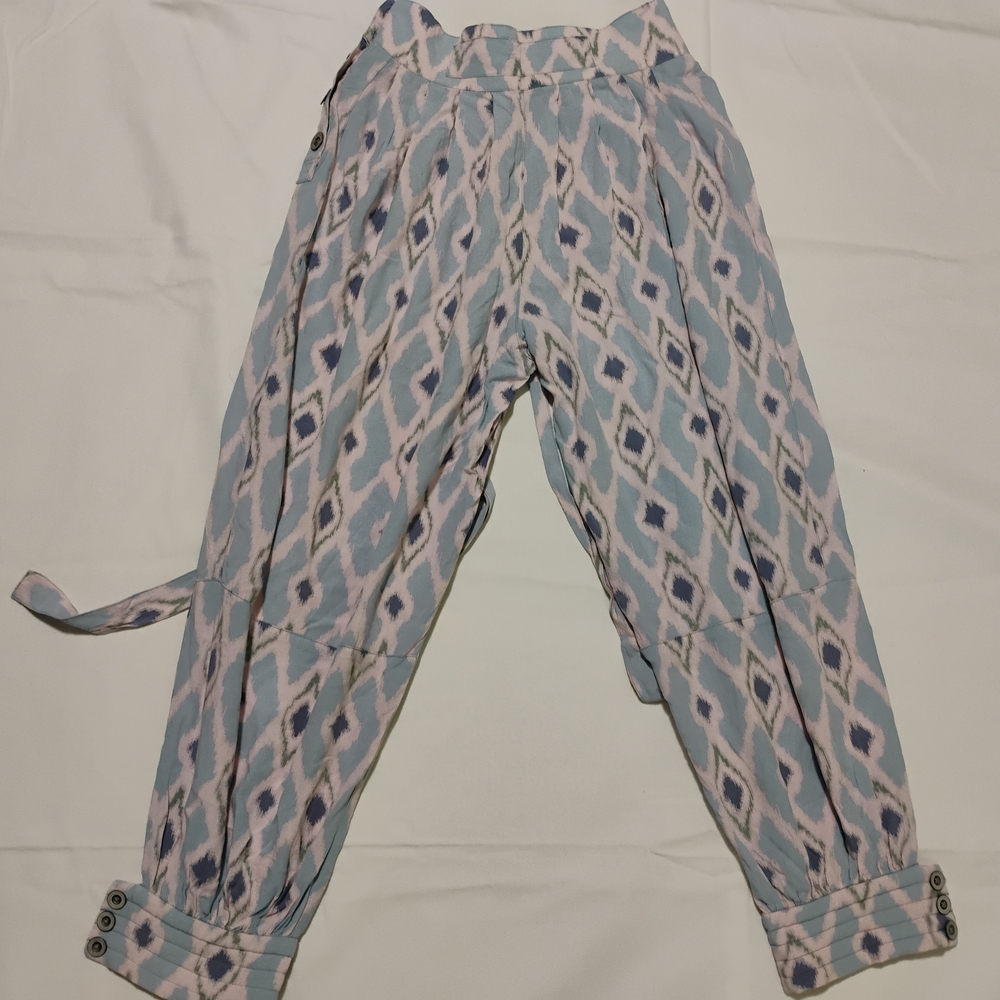 Anthropologie Stylish Blue Patterned Women's Pants